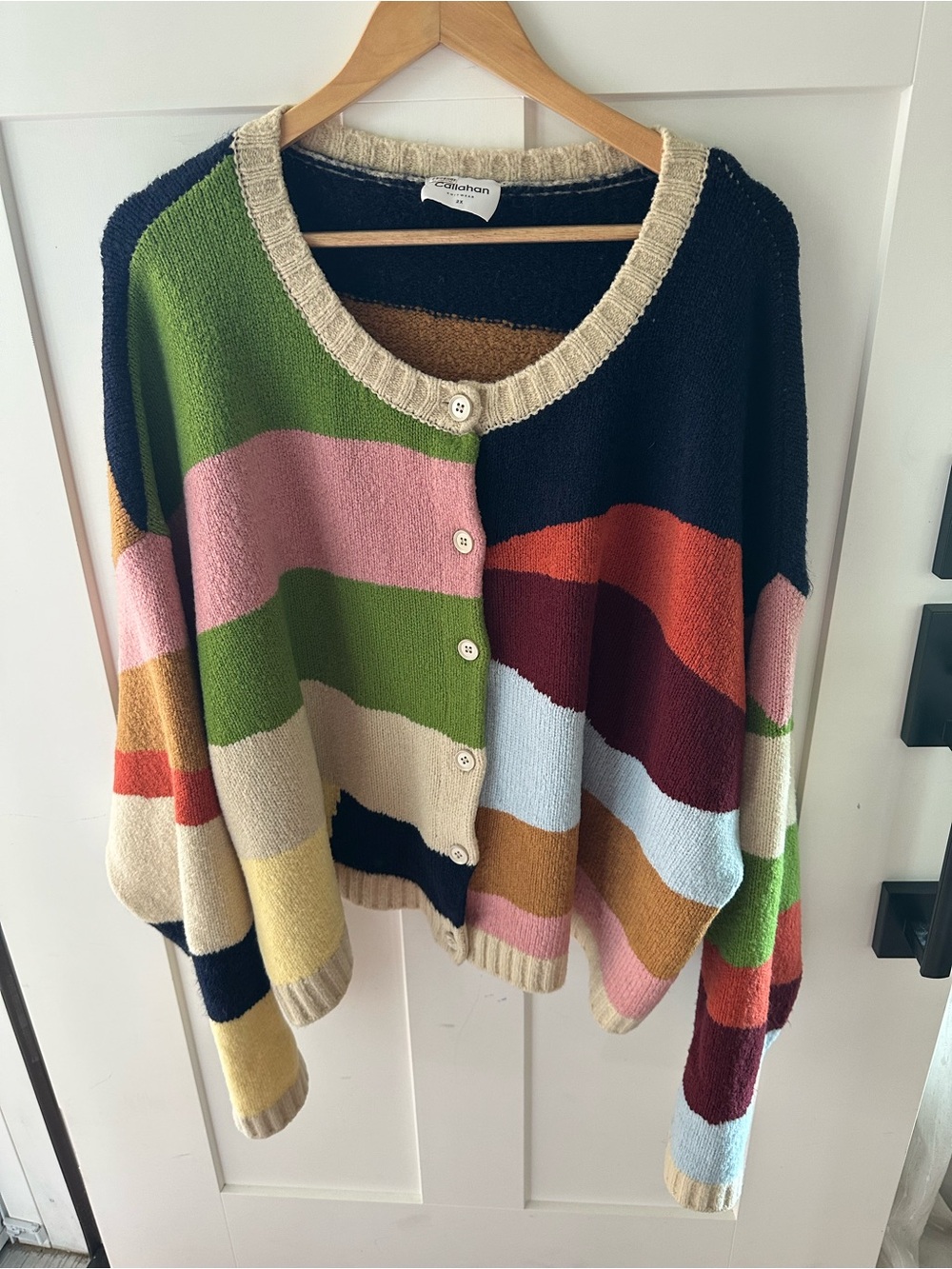 Callahan via Anthropologie Multicolor Striped Button-Front Cardigan